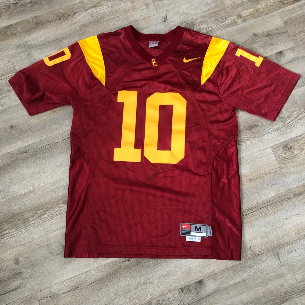 Nike Team USC Trojans #10 Authentic Football Jersey Maroon Mens Size Medium
